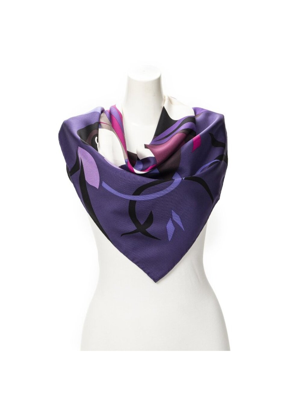Chanel Scarf Purple Pink Silk